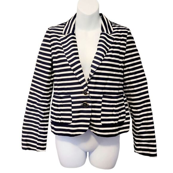 2/$20 Gap Kids Navy Blue & White Stripes Blazer Jacket Size: XXL youth - Picture 1 of 7